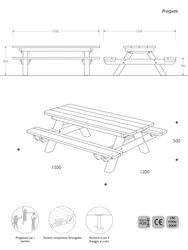 panca picnic baby strongplast plastica riciclata misure