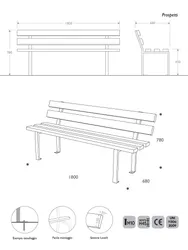 panchina classica legno acciaio valencia dimensioni1