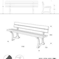 panchina classica legno ghisa modena misure