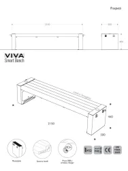 panchina smart viva senza schienale per centri commerciali misure 2d