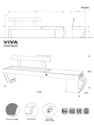 VIVA Smart E-cycle Bench for Urban Mobility - Dimensions
