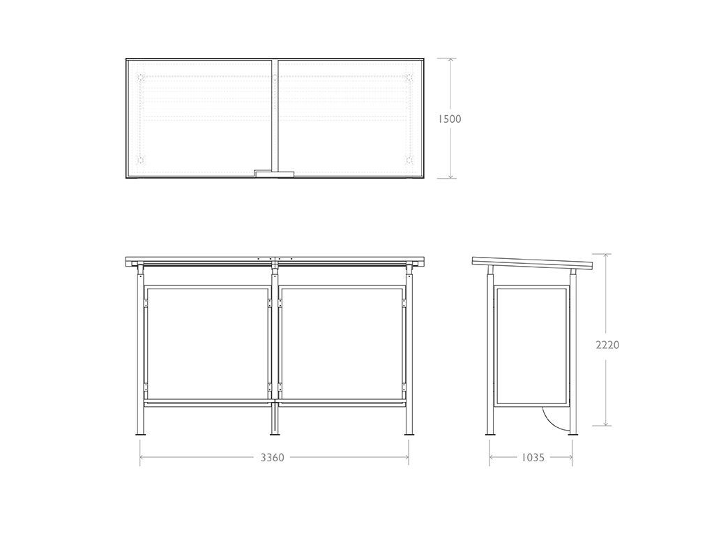 Avenue bus shelter dimension