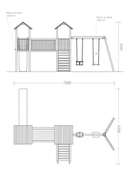 Castelo Combinado - Dimensões Vista Frontal