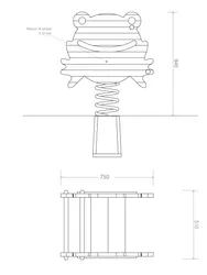 pianta prospetto gioco a molla ranocchia strongplast cod 7015