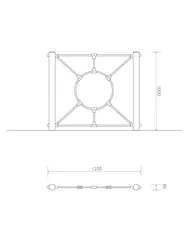 pianta prospetto palestrina pannello rete cerchio