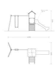 Slide Tower with Swing - Technical Views