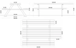 Dimensiones de la Mesa de Picnic Inclusiva