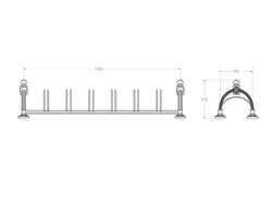 portabici artistico ghisa acciaio 1007 prospetti