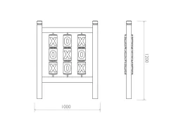 Tic-Tac-Toe Dimensions Drawing