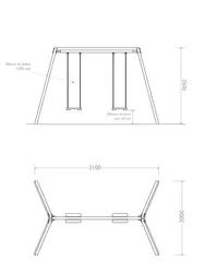 Two-Seater Recycled Plastic Swing with Standard Seats Dimensions