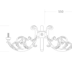 skopas cima tripla ghisa alluminio 405 3 dimensioni 2d
