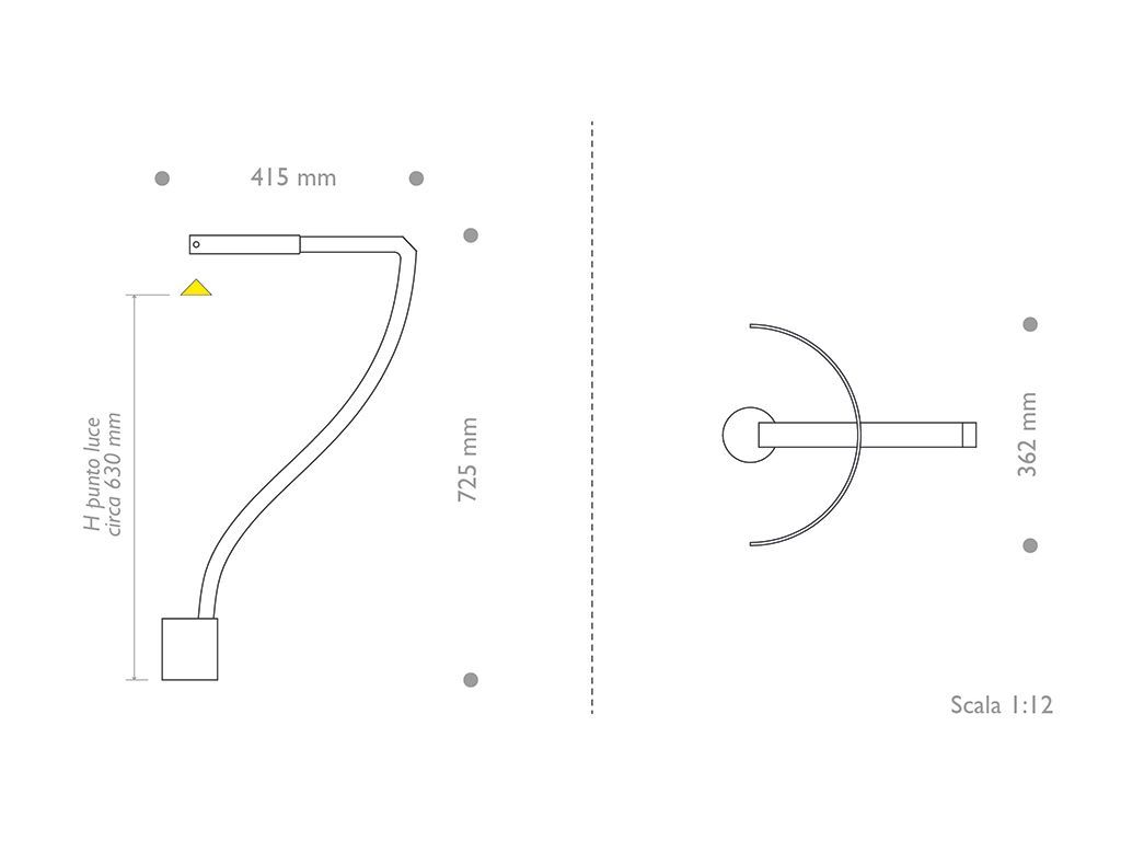Testa palo LUNA - dimensioni