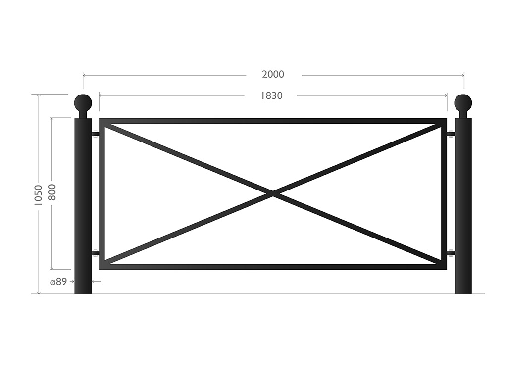 transenna acciaio riquadro singolo flangia