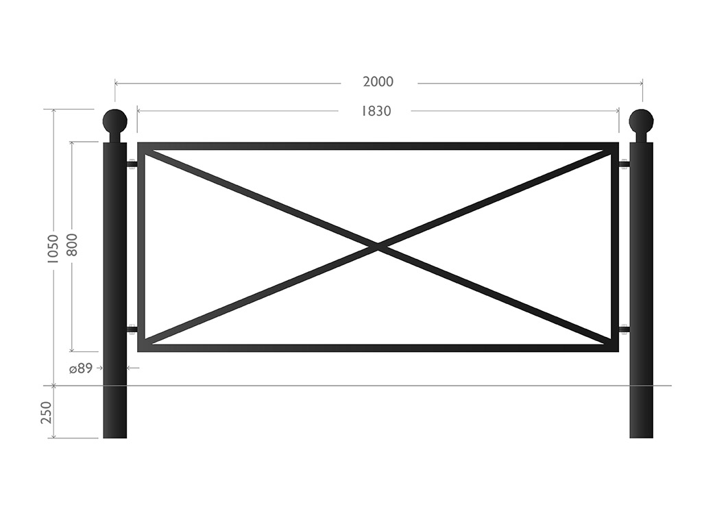 transenna acciaio riquadro singolo infissione